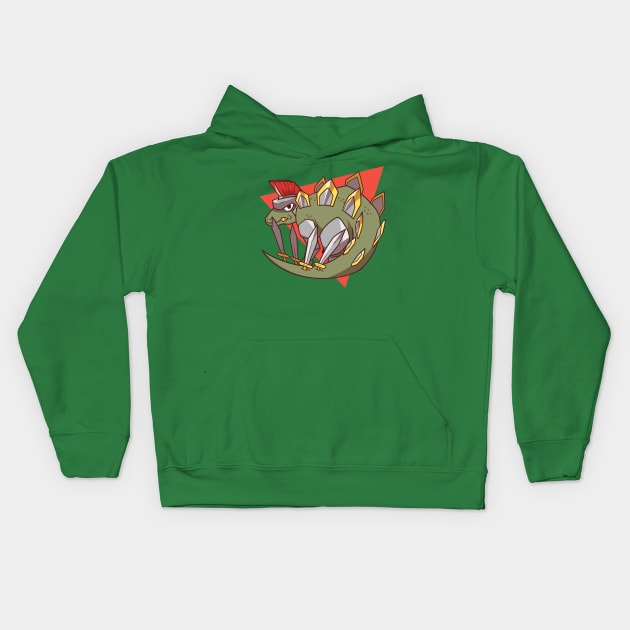 Stegoswordrus Kids Hoodie by Ashmish